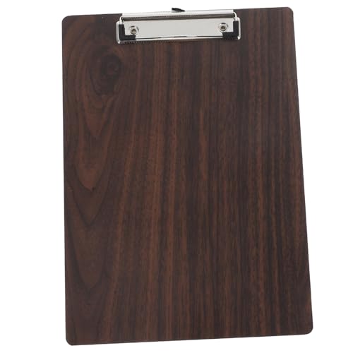 VILLCASE Zwischenablage Holz Clipboard Zeichenbrett Clipboard für Clipbrett Papier Klebeband Schwammpalette Pappband Büro-Klemmbrett mit Clips Papierordner Holz und Edelstahl Coffee von VILLCASE