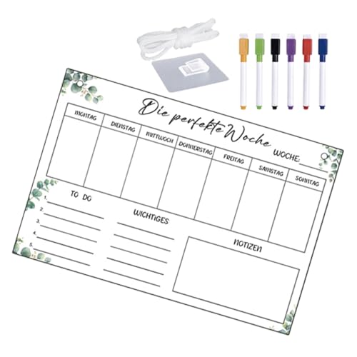 VILLCASE löschbarer Notizblock küchenplaner Kalendertisch Notiztafel Schreibtafel Acryl Whiteboard wandkalender Wochenkalender für den Kühlschrank Kalender aus Acryl Plastik Transparent von VILLCASE