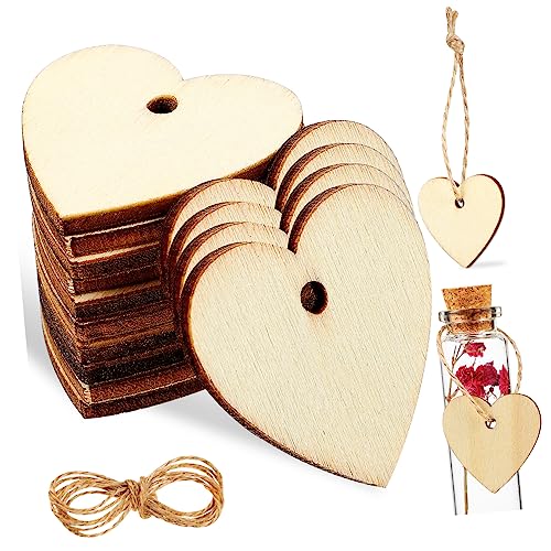 100 Stk Hölzernes Herzgekritzel Hochzeitszeichen Hochzeit Herzschmuck herzförmige Herz Dekor hochzeits dekoration wedding decoration Holzscheiben Holzherzen zum Basteln VILLFUL von VILLFUL