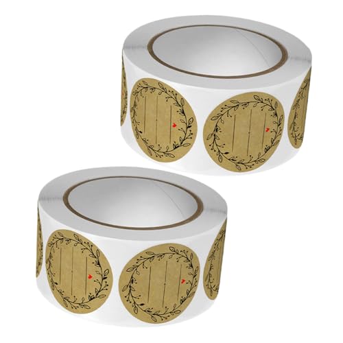 2 Rollen Selbstklebendes Etikett Aufkleber Für Geleegläser Blanko-geschenkanhänger Aufkleber Für Kekstüten Etikett Für Einmachgläser Etiketten Für Einmachgläser Khaki Kraftpapier VILLFUL von VILLFUL