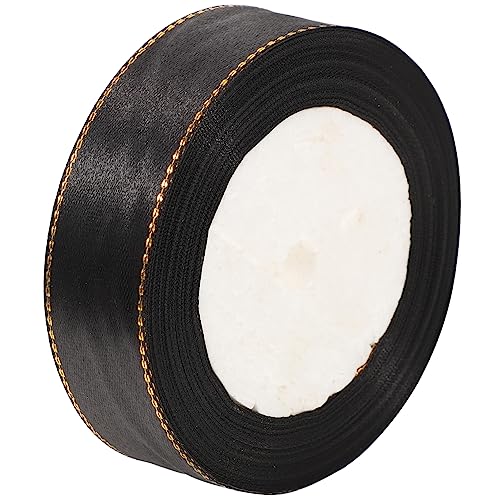 VILLFUL 1 Goldband seidenband ribbon cakecicles geschenkband dekobänder Blumenverzierungen exquisite Bänder exquisite Geschenkbänder Party-Geschenkbänder Polyester Black von VILLFUL