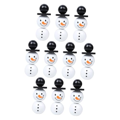 VILLFUL 1 Satz Schneemann-lampwork-perle Tiere Perlen Schneemannförmige Perlen Zur Schmuckherstellung Süße Perlen Für Die Schmuckherstellung Runde Perlenverzierung Perlen Schneemann Holz von VILLFUL