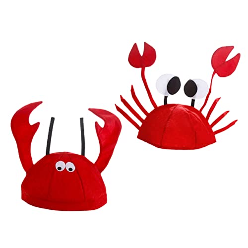 VILLFUL 1 Set 2 Stück Lobster Crab Designed Party Dekorative Hüte Kopfbedeckungen Für (rot) von VILLFUL