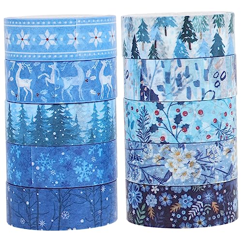 VILLFUL 10 Rollen Diy Klebeband Klebebänder Für Scrapbooking Jahreszeiten Washi Tape Wald-washi-tape Dekoratives Washi-tape Bastelklebebänder Charm Waben Japanisches Papier Winter von VILLFUL