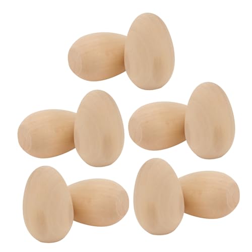 VILLFUL 10 Stück Smooth Wood Craft Eggs Für Ostern Fertig Zum Malen Von Unfertigen Holzeiern von VILLFUL