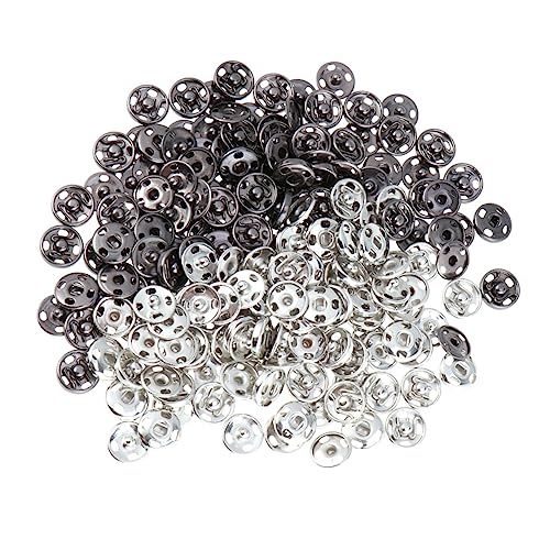 VILLFUL 100 Stück Metallschnallen Set 10 Mm Schwarze Und Silberne Druckknöpfe Unsichtbare Knöpfe Für DIY Lederhandwerk Bastelwerkzeuge Und Nieten Ersatzteile Für Hosen Und Kleidung von VILLFUL