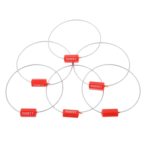 VILLFUL 100 Stück Stahl Sicherheitskabelplomben Nummerierte Manipulationssichere Plomben Festziehende Plomben Nummerierte Etiketten Selbstsichernde Versandplomben Für von VILLFUL