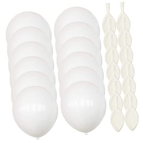 VILLFUL 100 Stück Weiße Latex Luftballons Hochzeits Und Mottoparty Ballons Ideal Für Feierlichkeiten Und Dekorationen Partybedarf Für Besondere Anlässe von VILLFUL