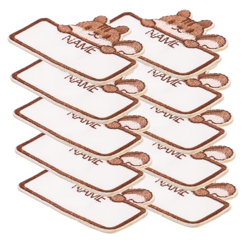 VILLFUL 10Pcs DIY Nähen Lieferungen Kleider Schreibbare Tags Name Name Labels Kleider Auf Namens Tags Kleines Eisen Auf Namen Tags Cartoon Name Decals Kleidetiketten Bügeln Auf Etiketten von VILLFUL