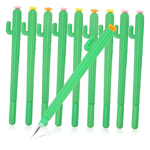 VILLFUL 10st Kaktus Gelstift Stifte Zum Schreiben Kaktus Kugelschreiber Kreativer Stift Stifte Mit Feiner Spitze Schwarze Gelstifte Textmarker Süße Stifte Schwarzer Gelstift Green Plastik von VILLFUL