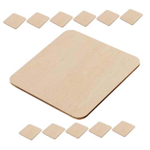 VILLFUL 12 Stück Quadratische Holzspäne Leere Holzquadrate Holzhandwerk Holzspäne Zum Basteln Färben Von Holzplatten Leere Holzschilder Holz Zum Basteln Unbehandeltes Holz Buchsbaum von VILLFUL