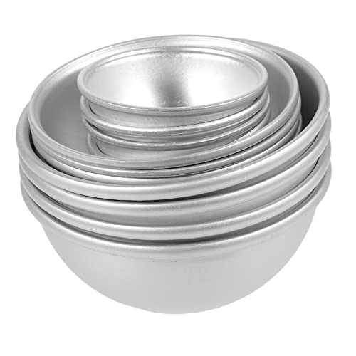 VILLFUL 12st Form Für Badesalzkugeln Halbkugelpfanne Aus Aluminium Abs Halbkugel-kuchenformen Kuchenform Gewölbt Badekugel-bastelformen Kreis Kerzenformen Dampfer Silver Aluminiumlegierung von VILLFUL