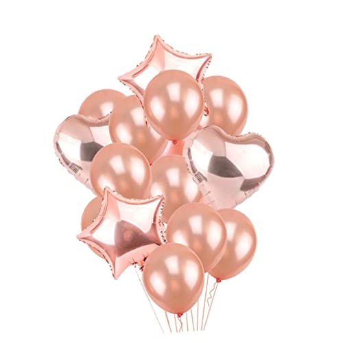 VILLFUL Geburtstagsballon-set 14-teilig Dekorative Ballons Runde Formen Aluminiumfolie Latexballons Für Partys Hochzeiten Und Festivals von VILLFUL