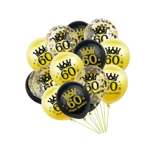 VILLFUL 15 Stück Geburtstagsballons Transparent Mit Pailletten Konfetti Für Erwachsene Dekoration Für Gartenpartys Bankette Und Jubiläen Ideal Für Festliche Anlässe Und Feiern Nummer von VILLFUL