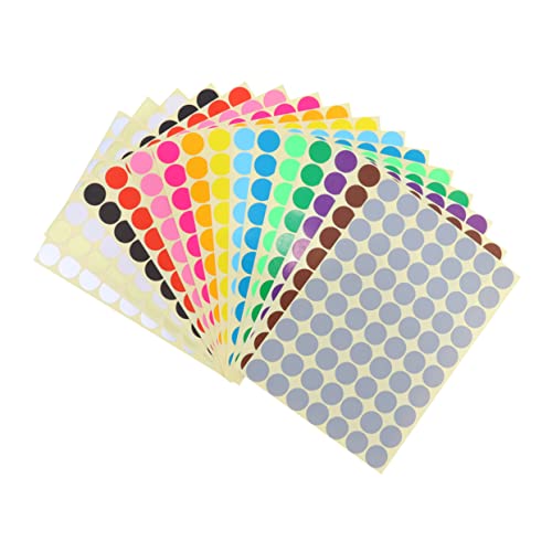 VILLFUL 16 Stück Bunte Runde Punktetiketten Selbstklebend Aus Papier 19 Mm Gemischte Farben Für Markierung Und Farbkodierung Ideal Für Etikettierung Und Organisation von VILLFUL