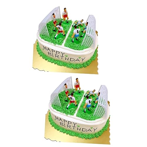 VILLFUL 16 Stück Fußball Kuchenaufsatz Tortenaufsatz Geburtstags Sport Dekoration Fußball Party Dekoration Cupcake Fußball Geburtstagsparty Dekoration Flagge Fußball Ornament von VILLFUL