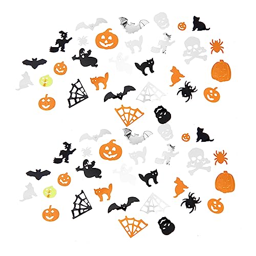 VILLFUL 2 Halloween Pailletten Folie Metallic-Pailletten Party Dekorative Pailletten Streut Pailletten Halloween Spinnweben Konfetti Kürbis-dekor Halloween-Pailletten Partyzubehör PVC von VILLFUL