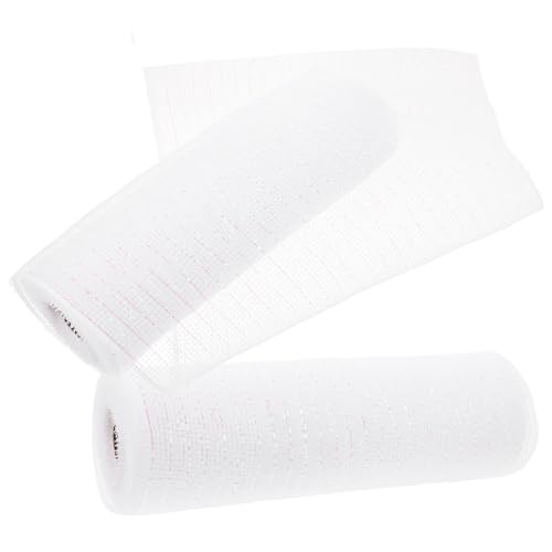 VILLFUL 2 Rollen Dekoratives Voile Bastelnetzband, Verpackungsnetz, Tragbares Netzband, Festival Netzband, Verpackungsnetzband, Dekoratives Netzgewebe, Verpackungsblumennetz, Geschenknetz von VILLFUL