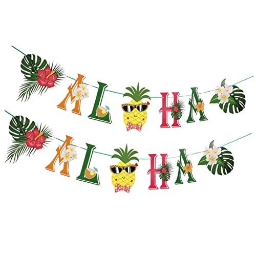 VILLFUL 2 Stück Hawaii Elements Style Ananas Druckpapier Banner Party von VILLFUL