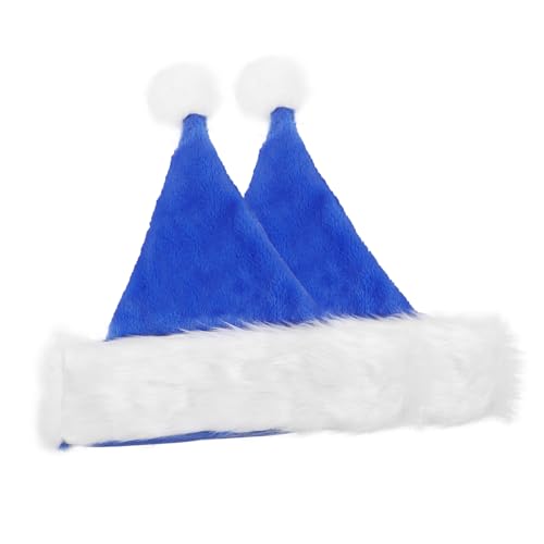 VILLFUL 2 Stück Weihnachtsdekoration Hut Weihnachtsmütze Weihnachtsfeier Weihnachtskostümzubehör Weihnachtskappen Feiertagshut Weihnachtsferienhut Weihnachtskopfbedeckung Partyhüte Blauer von VILLFUL