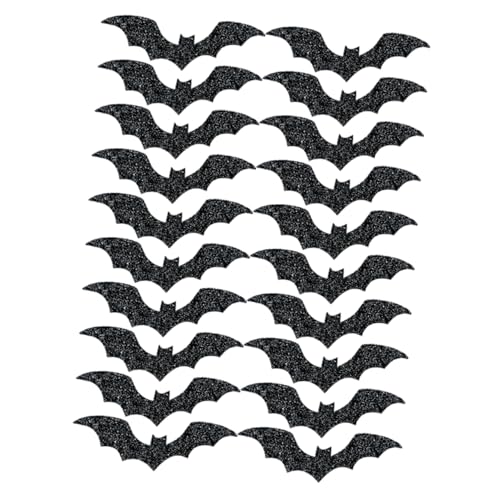 VILLFUL 20Pcs Halloween Bat Dekorationen Glitter Fledermäuse für Party Wiederverwendbare Dekorationen Bat Geschirr für Halloween von VILLFUL