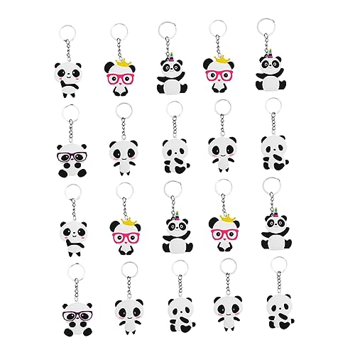 VILLFUL 20 Stück Schlüsselanhänger Schlüsselanhänger Panda Schlüsselanhänger Dekor Panda Geschenke Cartoon Panda Dekor Tasche Hängende Verzierung Bezaubernder Panda von VILLFUL