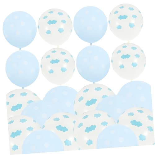 VILLFUL 200 Stk Latexballons Ballondruck Hellblaue Luftballons Gedenkballons Ballballons Weiße Luftballons Festivalballons Luftballons Zur Babyparty Ballons Für Hochzeitsfeiern Blue von VILLFUL