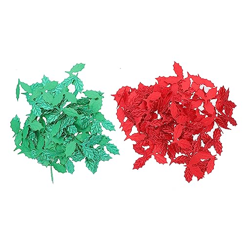 VILLFUL 200 Stück Weihnachtsblätter Konfetti Tischdekoration Tischkonfetti Dekoration Glitzernde Luftballons Konfetti Miniture Dekoration DIY Dekoration Desktop Dekoration Mini von VILLFUL