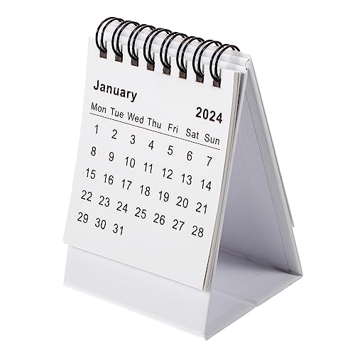 VILLFUL 2024 Kreativer Kalender Staffelei-flip-kalender Kalenderplaner Desktop-kalender Und Zubehör Jahrestischkalender Planer Kalender Schreibtisch-flip-kalender Bürokalender Papier Weiß von VILLFUL