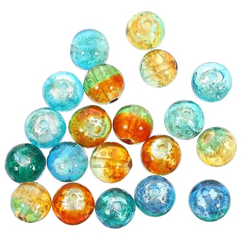 VILLFUL 20Pcs Luminöser Farbenfrohe Pflaumenblätter Glasperlen Perlen DIY Schmuckzubehör Armbandzubehör Glashalterungsperlen Armband Perlen DIY Machen Accessoires Schmuck Lose Perlen von VILLFUL