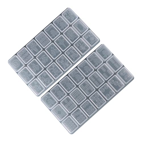 VILLFUL 2St Mahjong-Silikonform silikonformen silikonmuffinformen silikongiesform Formenbausatz Handguss-Sets Paar Betonformen manuelle Handwerksform Nicht-Schicht-Schimmel Kieselgel Weiß von VILLFUL