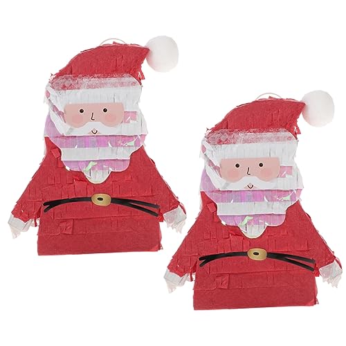 VILLFUL 2St Santa Pinata mexikanische Fiesta-Pinata Mini-Weihnachts-Piñata Pinata-Requisite weihnachtsdeko weihnachtsmotiv große Süßigkeiten hängendes Dekor gefülltes Pinata-Dekor Papier von VILLFUL