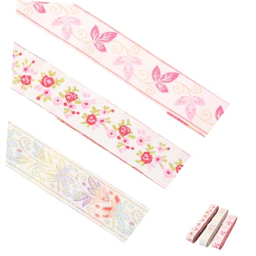 VILLFUL 3 Rollen Band Zum Verpacken Von Geschenken, Geschenkband Für Feiertage, DIY Band, Festivalband, DIY Bastelband Mit Blumenmuster, Ornamentband Mit Blumenmuster Für Partys, VILLFUL 3 Rollen Band Zum Verpacken Von Geschenken, Geschenkband Für Feiertage, DIY Band, Festivalband, DIY Bastelband Mit Blumenmuster, Ornamentband Mit Blumenmuster Für Partys, von VILLFUL