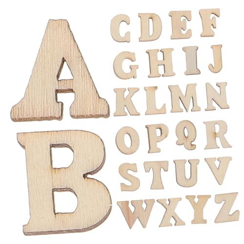 VILLFUL Große Holzbuchstaben 300-teiliges Set -Holzbuchstaben zum Basteln Holzalphabet- Holzbuchstaben-Ornamente dekorative Holzapplikationen von VILLFUL