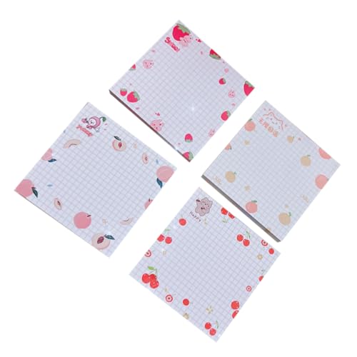 VILLFUL 4 Karierte Entzückende Notizaufkleber Compact Memo Pads Home Memo Aufkleber Tränenabsteiger Aufkleber Tränenbilder Memo Pads Schulnotenpolster Schul Memo Aufkleber von VILLFUL