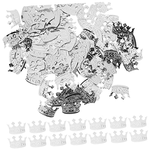 VILLFUL 4 Packungen Konfetti Partyzubehör Tischdekorationen Streuung Am Partytisch Tiara-party Krone Ausgeschnitten Gastgeschenke Für Die Babyparty Silberne Tischdeko Mini-krone Pvc Silver von VILLFUL