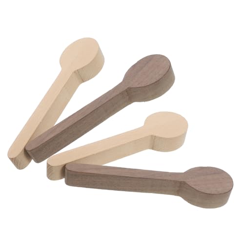 VILLFUL 4 Stück Holzlöffel spoon set kochlöffelset bastelbedarf holzwerkzeuge schnitz messer woodworking DIY unfertiger Löffel unfertige Löffel Holzschnitzlöffel leere Kugeln leerer Löffel von VILLFUL