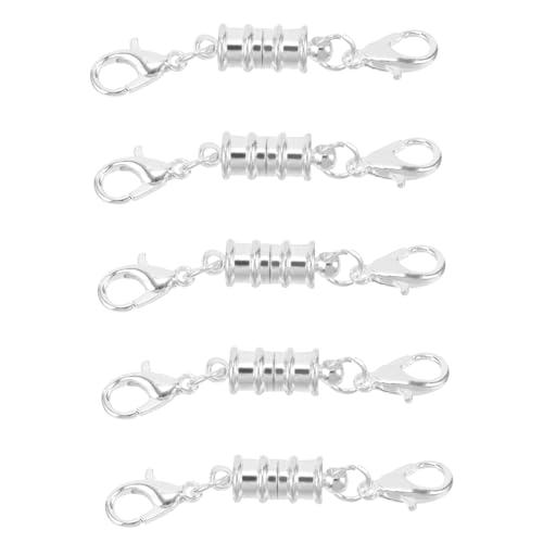 VILLFUL 5 Stück Magnetverschluss Schmuckverschluss Teiliges für Halsketten und Armbänder DIY Magnetischer Verschluss mit Karabinerverschluss Silberfarbene Magnetklammern für VILLFUL 5 Stück Magnetverschluss Schmuckverschluss Teiliges für Halsketten und Armbänder DIY Magnetischer Verschluss mit Karabinerverschluss Silberfarbene Magnetklammern für von VILLFUL