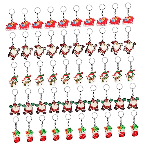 VILLFUL 50 Stück Weihnachts Anhänger Mit Weichem Kleber Party Keychian Weihnachts Schlüsselanhänger Aus Pvc Weihnachts Anhänger Schlüsselanhänger Anhänger Weihnachtsmann Puppen von VILLFUL