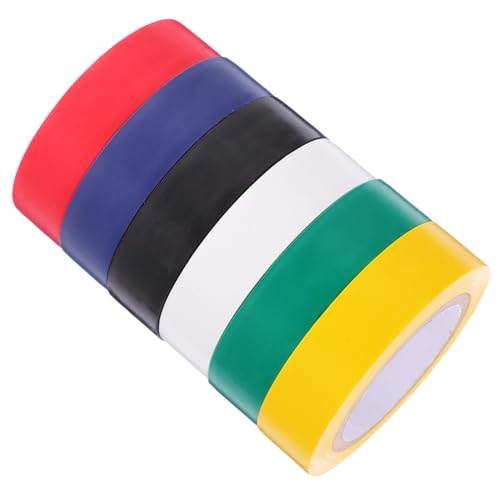 VILLFUL 6 Rollen Elektrisches Isolierband multifunktionales Isolierband elektrische Geräte elektriker werkzeug electrician tools doppelseitiges klebeband Hochtemperaturbänder Drahtband PVC von VILLFUL