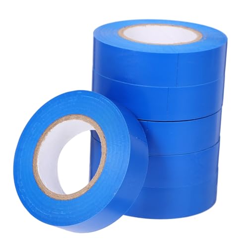 VILLFUL 6 Rollen Isolierband Dichtungsband Farbiges Klebeband Kabelbaum Klebeband Buntes Klebeband Elektrisches Klebeband Für Den Innenbereich Drahtband Hochtemperatur-elektroband Blue Pvc von VILLFUL