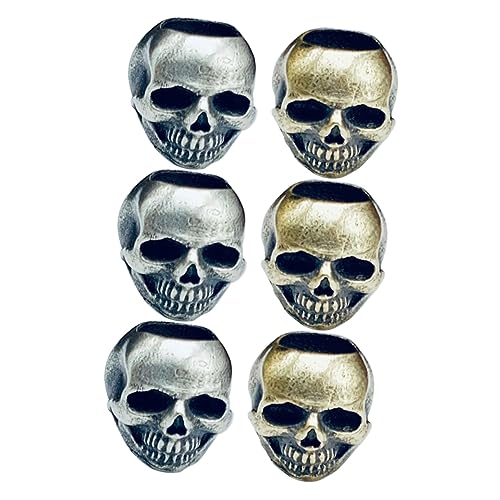 VILLFUL 6Pcs Schädel Bead Halloween Perlencharm Armband Perlen Halloween Perlen Für Handwerk Lose Perlen Für Armbänder Gothic Perlen Goth Perlen Halloween Perlen Für Schmuckzuarbeiten von VILLFUL