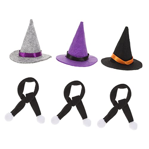 VILLFUL 6st Halloween-hexenhut Halloween-flaschenhüte Halloween-weinflaschendeckel Mini-schnapsflaschen Halloween-weinflaschenabdeckung Partyflasche Halloween-minihüte Besteckhalter Vlies von VILLFUL