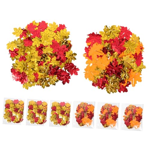 VILLFUL 8 Packungen Konfetti Aus Ahornblättern Hochzeitskonfetti Thanksgiving-dekorationen Ahornblatt Fallen Blatt Konfetti Herbstliche Tischpailletten Plastik von VILLFUL