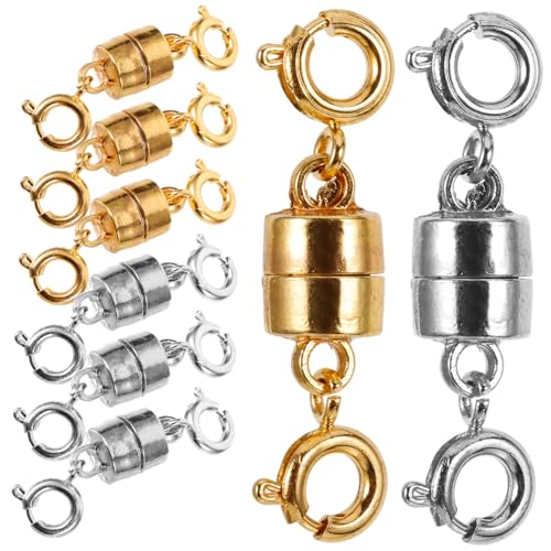 VILLFUL 8 Stück Teiliges Magnetverschluss für Halsketten und Armbänder Goldene Silberne Schmuckverlängerer Runde Magnetische Schmuckverschlüsse Einfache DIY Verbindungsstücke für VILLFUL 8 Stück Teiliges Magnetverschluss für Halsketten und Armbänder Goldene Silberne Schmuckverlängerer Runde Magnetische Schmuckverschlüsse Einfache DIY Verbindungsstücke für von VILLFUL