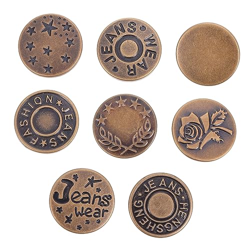 VILLFUL 8 Stücke Einziehbare Jeans Buttons Einstellbare Nagelfreie Metallknöpfe Für Jeans von VILLFUL