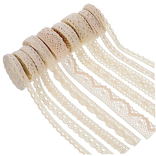 VILLFUL Dekorative Spitzenverkleidung Dekorative Trim Lace Trim Vintage Lace Ribbon Crochet Lace Scalloped Brautverkleidung Baumwollspitzenverkleidung Edge Clothing Curtain Sewing Lace von VILLFUL