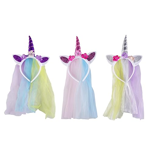 VILLFUL Bunter Einhorn Haarreif Modisches Kinderkopfbedeckung Für Karneval Fasching Und Partys CW7203 von VILLFUL