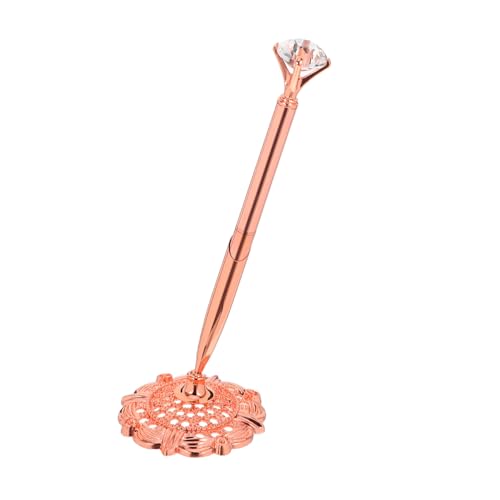 VILLFUL Gästestift Mit Metallhalter Signierstift Kugelschreiber Hochzeitssignaturstifte Und Stiftständer Tischdekoration Für Hochzeits Geburtstagsparty Gastgeschenk Roségold von VILLFUL