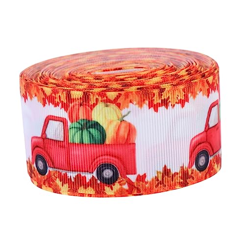 VILLFUL Gedrucktes Geschenkbänder Wraping Kranz Band Herbst Geschenkverpackungen Ribbon für Dekorative of Thanksgiving Herbsternte Wired Themenband Geschenkband Car Wickelband von VILLFUL